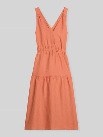 Marc O'Polo Relaxed Fit Freizeitkleid aus reinem Leinen in Orange, Gr&ouml;&szlig;e 34