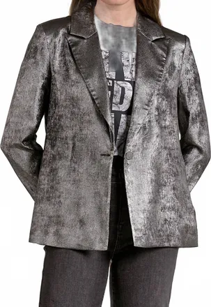 Elan Wide Lapel Blazer In Silver