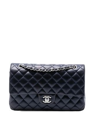 Chanel 2017-2018 Medium Classic Lambskin Double Flap shoulder bag - Blauw