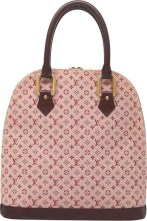Louis Vuitton Alma Mini Red Canvas Handbag (Pre-Owned)
