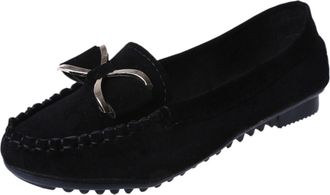 Generic Loafer Womens Low Shoes, Plain Slip-On Shoes with Bow, Flat Summer Slippers, Fashionable Breathable Work Shoes for Bride, Office Shoes, Lace Shoes, Ba