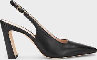 Stuart Weitzman Stassi 85MM Leather Slingback Pumps