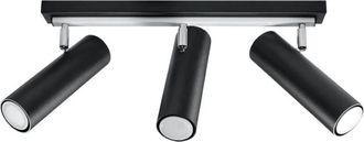 Wonderlamp Regleta Zani Negro, 3 Luces