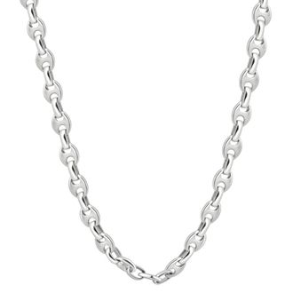 Pompeii3 Mens Polished Steel Clasp 8.5mm Mariner Flexible Link 23 Chain