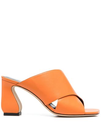 Sergio Rossi 80mm leather sandals - Orange