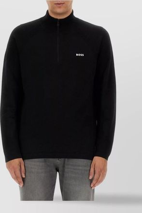 HUGO BOSS logo sweatshirt with ribbed cuffs and hem