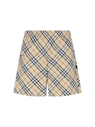 Burberry Pantaloncini Da Mare Check