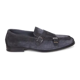 Doucal's Business Shoes, male, Blue, Size: 10 1/2 US Monkstrap Shoes