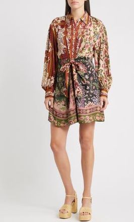 Farm Rio Winter Garden Long Sleeve Minidress in Winter Garden Mix at Nordstrom Rack, Size Xx-Small
