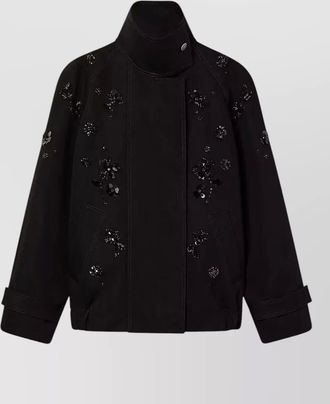 Golden Goose embellished floral embroidered cropped oversized jacket