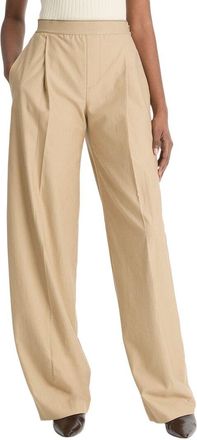 Vince Mid Rise Elastic Waistband Pleated Wide Leg Pant