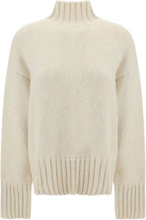 Jil Sander Wool And Silk Sweater With High Neck