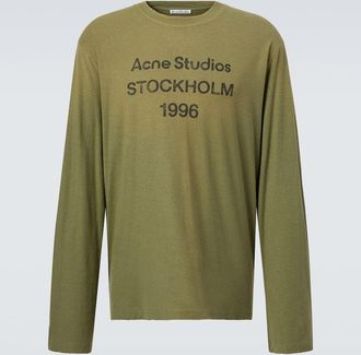 Acne Studios T-shirt in jersey di cotone e canapa con logo