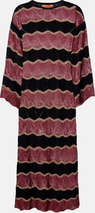 La DoubleJ Hang Ten cotton-blend lamé kaftan