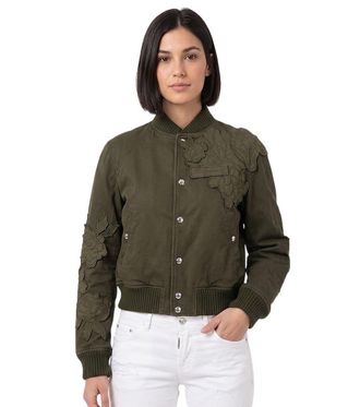 Dsquared2 Dark Green Mandarin Collar Jacket