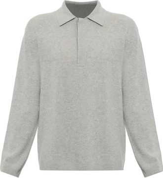 Lisa Yang Cashmere Polo Emil - Heren - Cashmere truien - Grijs - 2XL - Kasjmier - Truien & Vesten