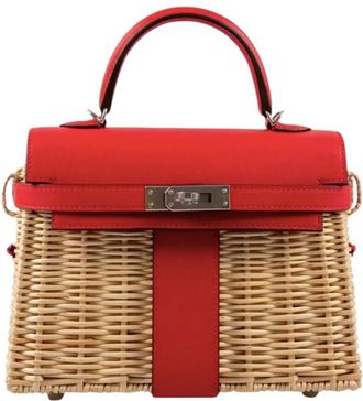Herm&egrave;s Herm&egrave;s Kelly 20 Picnic Swift & Osier Rouge De Coeur