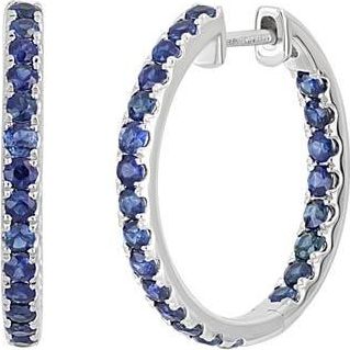 Bony Levy El Mar Inside Out Hoop Earrings in 18K White Gold - Sapphire at Nordstrom Rack