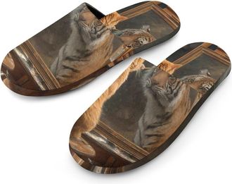 Generic Cat Self Portrait Tiger Mens House Slippers Slip Indoor Slipper On Shoes Warm Outdoor