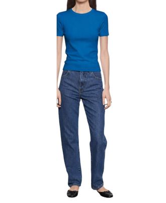 Enza Costa Supima Cotton New Classic Short Sleeve T-Shirt In Cobalt