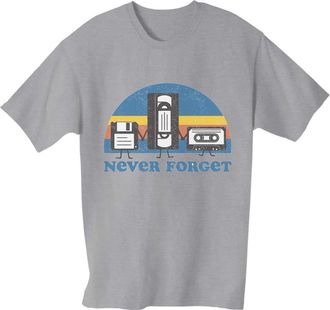 Generic Old Media Never Forget Mens T-Shirt Large Grey