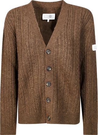 Maison Margiela V-Neck Cardigan With Logo Patch