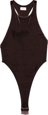 Andamane Tops, Dames, Bruin, XS, Polyester, Fonda Halterneck Bodysuit