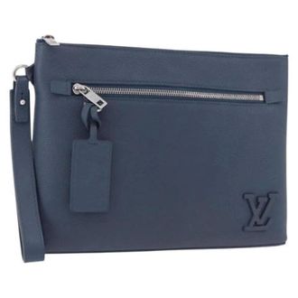 Louis Vuitton Pre-owned Pouch - Dames - Pre-owned - Blauw - Maat: ONE Size Leer