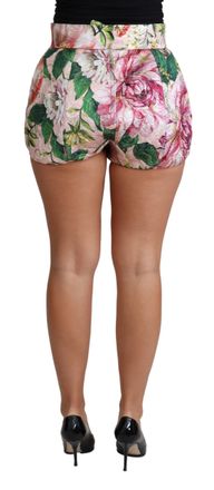 Dolce & Gabbana Womens Pink Cotton Floral Print Hot Pants Short Polyester Fiber