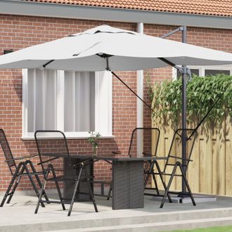 Berkfield Home Cantilever Umbrella Sand Polyester Large Tiltable in Beige