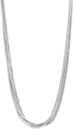 Nordstrom Layered Snake Chain Necklace in Silver at Nordstrom Rack