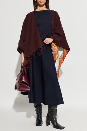 Ferragamo Reversible Poncho, Womens, Brown