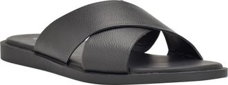 Calvin Klein Enrico Slide Sandal in Black Tumbled at Nordstrom Rack, Size 12