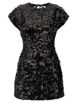 Ganni Velvet Sequins Mini Dress