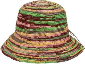 San Diego Hat Company Irish Crochet Raffia Packable Bucket Hat in Brights at Nordstrom