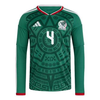 adidas Mexico 26 Home Julian Alvarez Long Sleeve Jersey Asia Sizing Bold Green KW7742