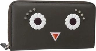 Fendi Pre-owned Leren Portemonnee - Dames - Vintage Accessoires - Grijs - ONE Size - Leer - Vintage