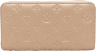 Louis Vuitton Taupe Leather Long Wallet (Bi-Fold) (Pre-Owned)