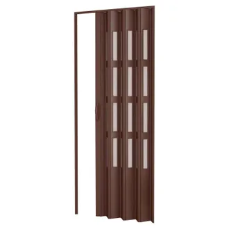 Pinto Pinto - Puerta Plegable De Interior En Kit Con Vidrios De Pvc Mod. Sonia Nuez 82x220 Cm