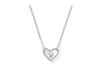 Kendra Scott Heart Letter I Short Pendant Womens Necklace Womens Necklace V, Brass/Gold-Plated