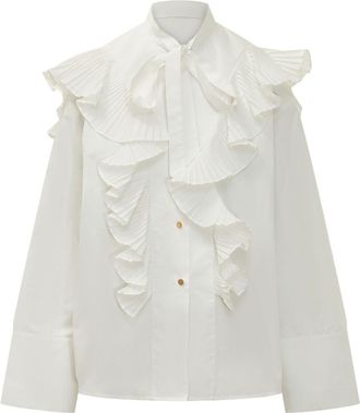 Alberta Ferretti White Regular Pleated Shirt