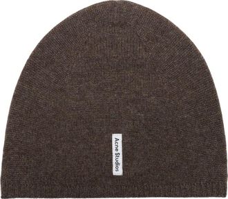 Acne Studios Unisex Fitted Beanie - Acne Studios Cashmere Brown Accessories Hats