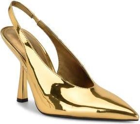 Nine West Kates Slingback Pointed Toe Pump in Bronze Gold at Nordstrom Rack, Size 9.5