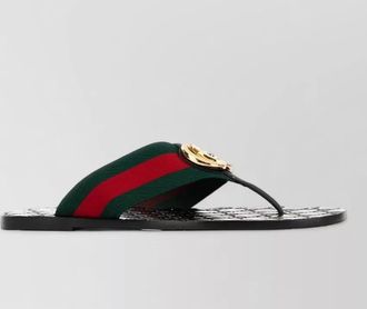 Gucci fabric thong sandals flat sole design
