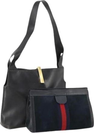 Gucci Pre-owned Shoulder Bags, female, Black, Size: ONE SIZE Pre-owned Leather Shoulder Bag