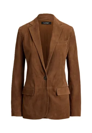 Ralph Lauren Brown Suede Tailored Blazer