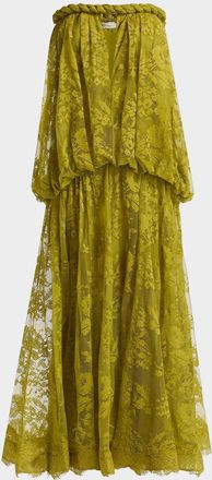 Zimmermann Luna Lace Bandeau Gown