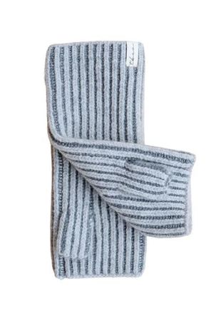 TBCo Cashmere & Merino Ribbed Two-Tone Wrist Warmers in Charcoal Two-Tone at Nordstrom