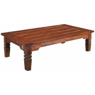 Massivmoebel24 Tavolino da salotto in legno di Acacia 110x60x40 nougat laccato oxford 428