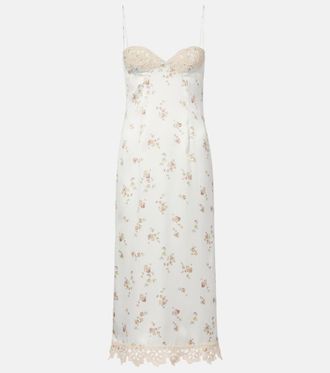 Magda Butrym Floral crochet-trimmed silk slip dress
